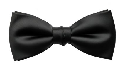 Elegant black bow tie isolated on transparent background