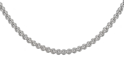 Elegant silver chain necklace isolated on transparent background