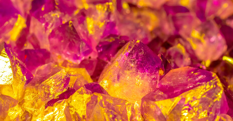 Multi-colored crystal mineral stone. Gems. Mineral crystals in the natural environment. Texture of precious and semiprecious stones. shiny surface of precious stone © Vera