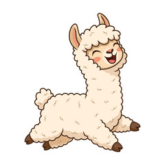 Obraz premium Funny jumping llama cartoon character