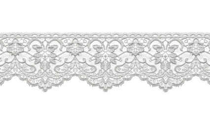 Intricate lace border design isolated on transparent background