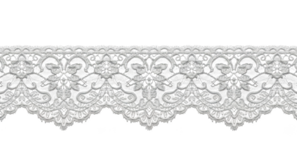Intricate lace border design isolated on transparent background