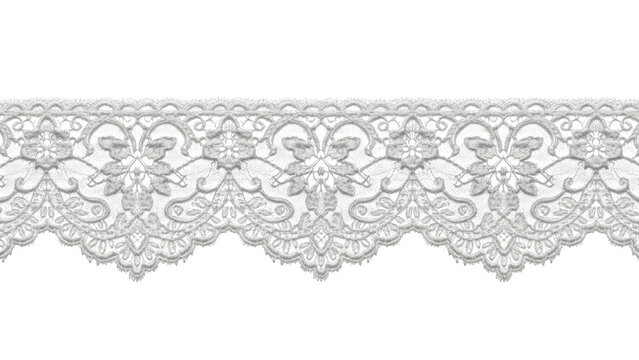 Intricate lace border design isolated on transparent background