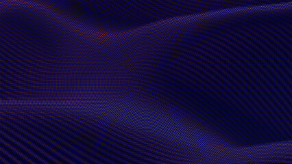 Dynamic blue particle wave background, perfect for technology themes, futuristic designs or abstract presentations. Vector illustration with dark backdrop.