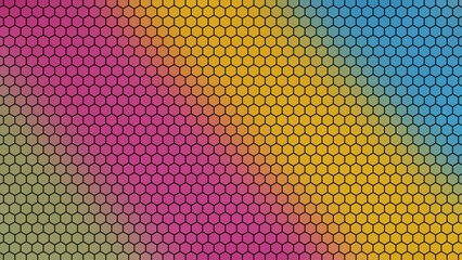 Abstract geometric pattern with vibrant color transition, ideal for modern design projects, digital backgrounds, or creative artwork.