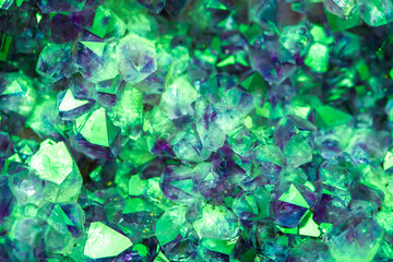 Aquamarine crystal mineral stone. Gems. Mineral crystals in the natural environment. Texture of precious and semiprecious stones. shiny surface of precious stone