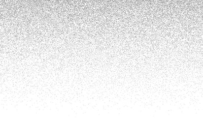 Gradient grain noise pattern. Faded spray patern. Smooth grainy grit. Snow falling from above. Fades transition. Fadew grunge stipple texture. Fading pointillism. Dot background. Vector illustration