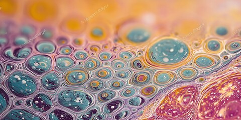 Abstract colorful fractal background with circles and bright decorative patterns.