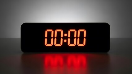 Modern digital clock displaying midnight