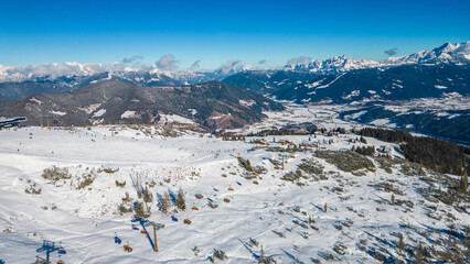 Sunny Austrian Alps Skiing