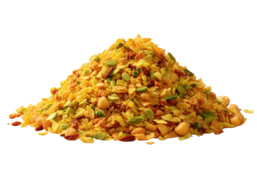 Vibrant chickpea and rice dish isolated on transparent background