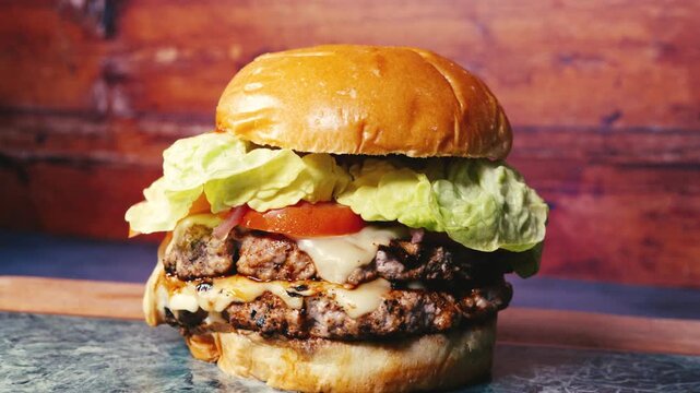 Classic cheeseburger with fresh lettuce, ripe tomato, melted cheese, and special sauce. Juicy, flavorful, and simply delicious. Perfect for traditional fast food lovers and everyday meals.