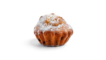 Cupcake with raisins on a white background. High quality photo