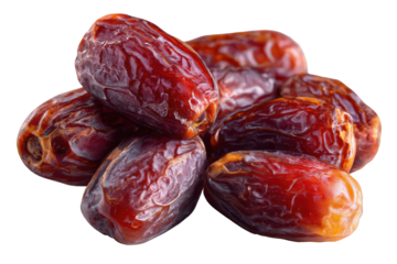 Pile of ripe dates isolated on transparent background