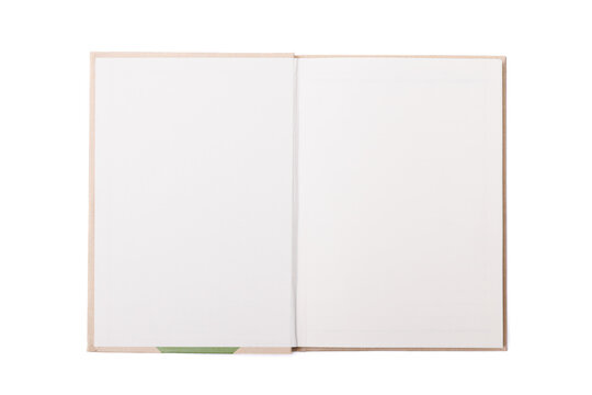 Blank spiral notebook isolated on white background