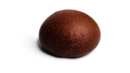 Rye flour bun with cereals on a white background. High quality photo
