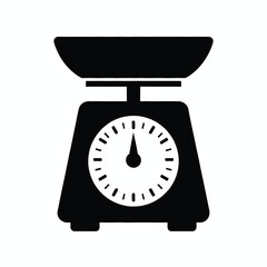 Vintage kitchen scales isolated on white background