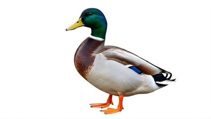 Obraz premium A male mallard duck standing on transparent background