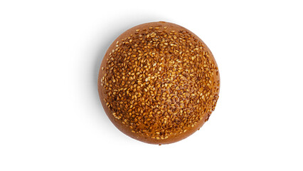 Sesame bun on a white background. High quality photo