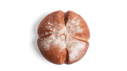 Round bread on a white background. High quality photo