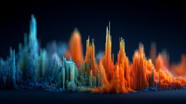 An abstract data landscape formed by rising digital bars illustrating big data analytics information growth and technological performance.
 - Powered by Adobe