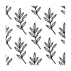 Obraz premium micro botanical twig seamless pattern