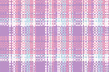Artistic vector background seamless, fiber textile check plaid. Conceptual pattern tartan fabric texture in pastel and pink colors.