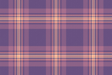 Fototapeta na wymiar Seamless plaid pattern in calming purple and peach tones. Versatile textile design ideal for fashion, backgrounds, or creating a cozy, inviting atmosphere.