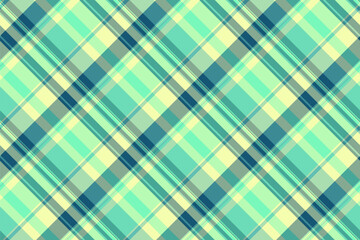 Nostalgia fabric texture vector, eps seamless plaid check. Hotel background pattern textile tartan in light and teal colors.
