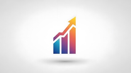 3D illustration of a financial business growth graph with an upward arrow and green bar chart on a white background symbolizing market success and profit increase in stock investment data
