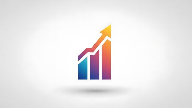 3D illustration of a financial business growth graph with an upward arrow and green bar chart on a white background symbolizing market success and profit increase in stock investment data - Powered by Adobe