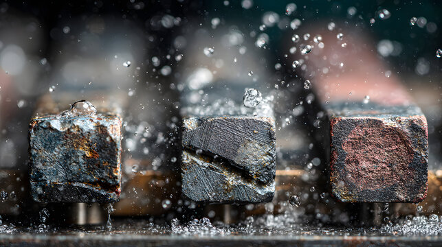 Footage of corrosionresistant metal alloys undergoing salt spray testing to demonstrate protective properties against environmental damage and rust.