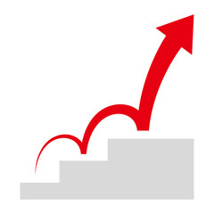 階段をジャンプアップする矢印