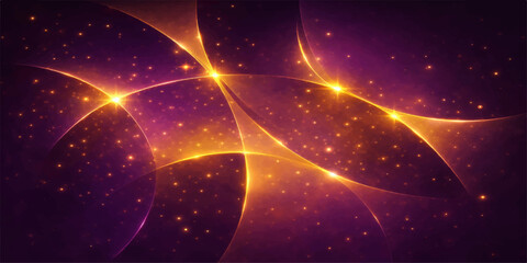 An abstract fractal space background featuring a glowing blue galaxy with bright stars and shiny energy light across the dark night sky universe illustration © MdShakibAhamed