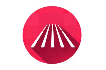 A red circle with a 3D rectangular prism inside on transparent background