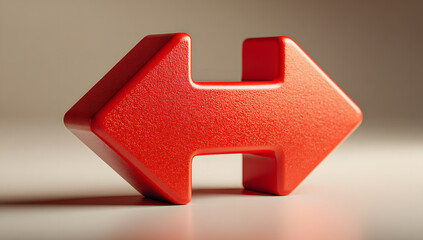 3d rendering of a red arrow pointing right, cartoon design, suitable as a navigation indicator or web button element