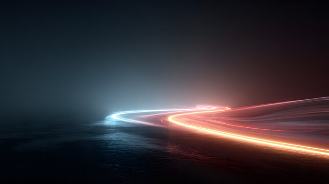 A glowing path with checkpoints, a concept for a business roadmap, customer journey, or project milestones