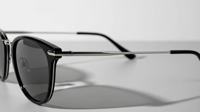 Stylish Black Sunglasses on a Clean White Background.