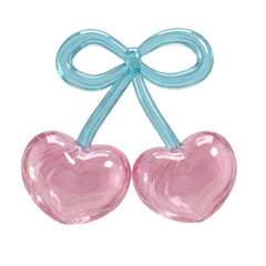 3D Sticker Set with Cherry Illustrations, Cute Kawaii Heart Fruit & Girly Accessory &ndash; Lovely Pair for Valentine's Day Decoration.