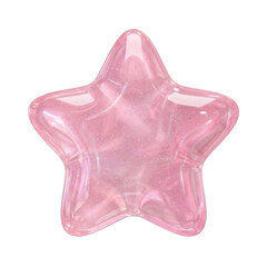 3D Sticker with Star Illustrations, Cute Kawaii Celestial Shape & Girly Accessory &ndash; Dreamy Icon for Valentine's Day Magic.