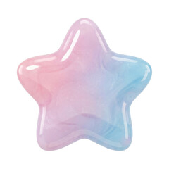 3D Sticker with Star Illustrations, Cute Kawaii Celestial Shape & Girly Accessory &ndash; Dreamy Icon for Valentine's Day Magic.