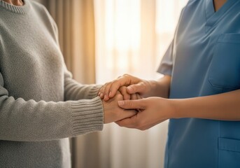 CloseUp Hands Receiving Comfort From Healthcare