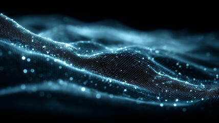 Dotted wave surface illustrating data landscapes algorithmic patterns and technological depth.
