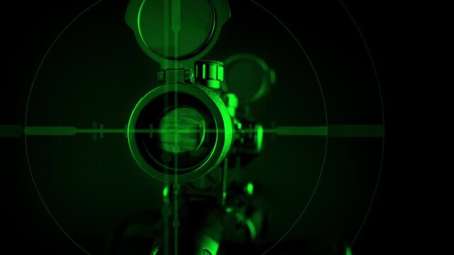 Sniper Rifle Night Vision View With Scope Graphic
