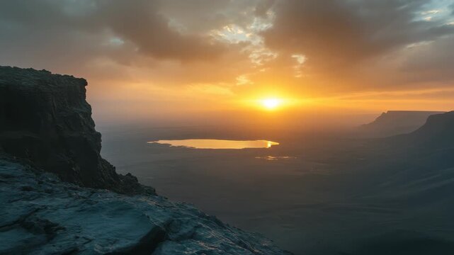 Sunrise over Erta Ale Crater Lake in Ethiopia highlights volcanic beauty and dramatic landscapes, Ethiopia Erta ale crater volcano lake sunrise time lapse