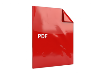 Red pdf document icon isolated on transparent background