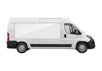 White cargo van isolated on transparent background