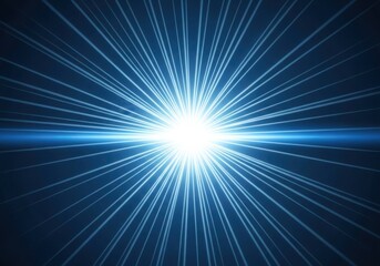 Intense Bright Blue Radiant Light Burst With Glowing Center