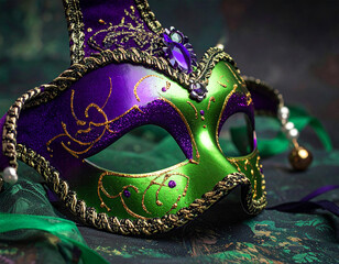 Close up of Venetian carnival mask