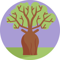 Obraz premium A minimalist icon representing native Australian trees, symbolizing the country’s unique natural landscapes and biodiversity.